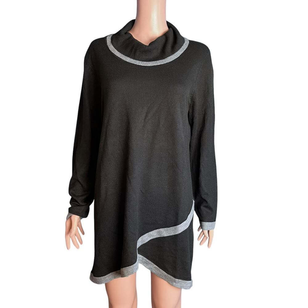 CJ Banks Cowl Neck Pullover Knit Top 14W New With Tags Sweater Tunic Lagenlook